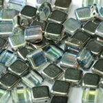 TH-00030-98537 2Hole Square Crystal Graphite Rainbow 20 Pc.-0
