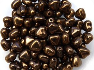 0030096 Jet Dark Bronze Heart Bead. 30 Pc.-11683