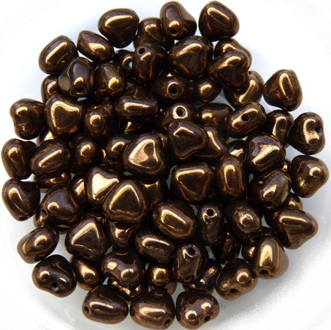 0030096 Jet Dark Bronze Heart Bead. 30 Pc.-11683