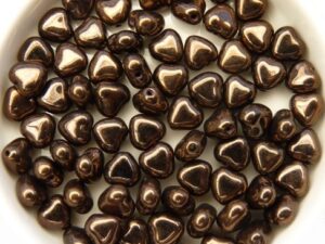 0030096 Jet Dark Bronze Heart Bead. 30 Pc.-0