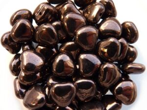 0030097 Jet Dark Bronze Heart Bead. 22 Pc.-0