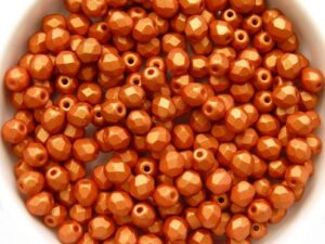 0030187 Gold Shine Orange facet 4 mm. 50 Pc.-11667