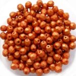 0030187 Gold Shine Orange facet 4 mm. 50 Pc.-0