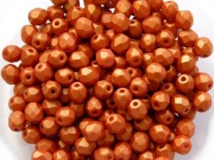 0030187 Gold Shine Orange facet 4 mm. 50 Pc.-0