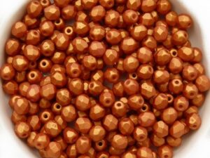 0030189 Gold Shine Brick Red facet 4 mm. 50 Pc.-11675