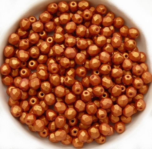 0030189 Gold Shine Brick Red facet 4 mm. 50 Pc.-11675