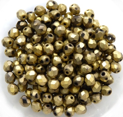 0030293 Jet Full Dorado Matt facet 4 mm. 50 Pc.-0