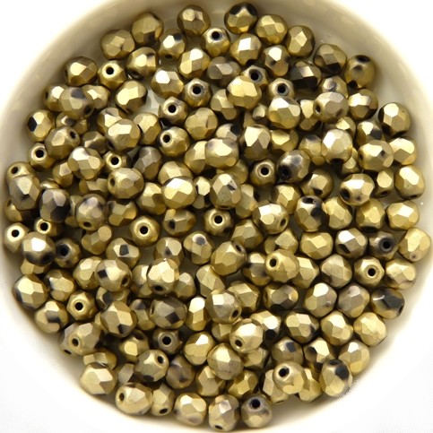 0030293 Jet Full Dorado Matt facet 4 mm. 50 Pc.-11664
