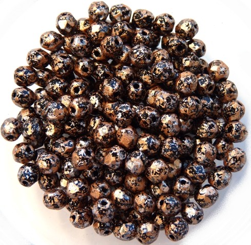 0030309 Jet Tweedy Light Copper Facet 4 mm. 50 Pc.-0