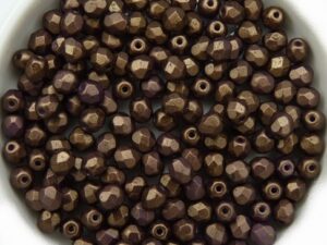 0030311 Gold Shine Saddle Brown facet 4 mm. 50 Pc.-11708