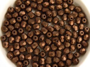 0030312 Jet Dark Bronze Mat facet 4 mm. 50 Pc.-11712