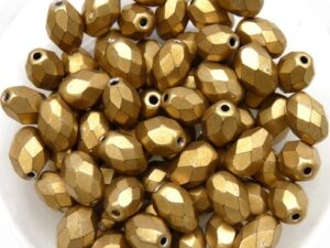 0030314 Metallic Suede Gold Oval facet 8 x 6 mm. 15 Pc.-0