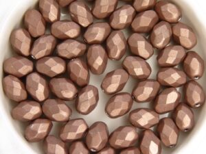 0030315 Metallic Suede Light Brown Oval facet 8 x 6 mm. 15 Pc.-11755