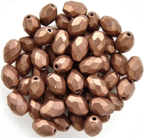 0030315 Metallic Suede Light Brown Oval facet 8 x 6 mm. 15 Pc.-0