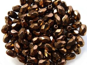 0030317 Jet Dark Bronze Oval Facet 6 x 4 mm. 25 Pc.-11747