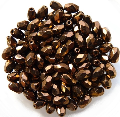 0030317 Jet Dark Bronze Oval Facet 6 x 4 mm. 25 Pc.-11747