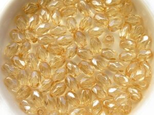 0040210 Crystal Champagne Oval Facet 6 x 4 mm. 30 Pc.-11778