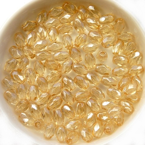 0040210 Crystal Champagne Oval Facet 6 x 4 mm. 30 Pc.-11778