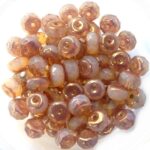 0040212 Opal Beige Copper Donut Facet 6 x 4 mm. 18 Pc.-0