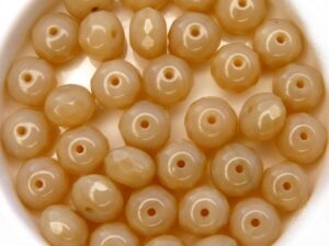 0040216 Opal Beige Donut Facet 9 x 6 mm. 10 Pc.-11781