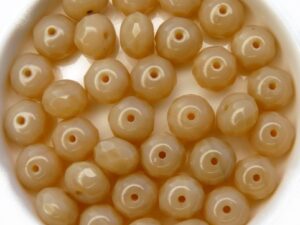 0040216 Opal Beige Donut Facet 9 x 6 mm. 10 Pc.-11782