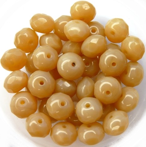 0040216 Opal Beige Donut Facet 9 x 6 mm. 10 Pc.-11784