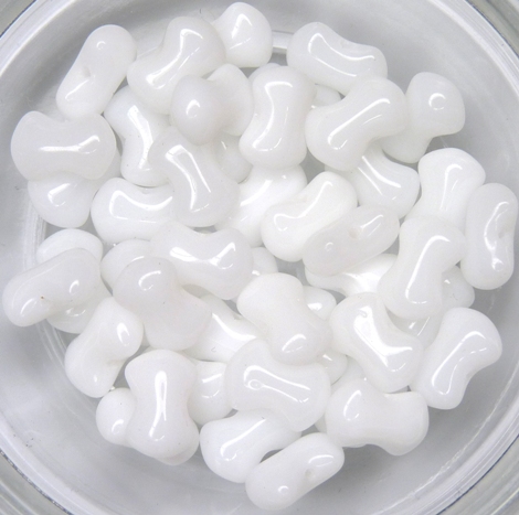 0140002 White Alabaster, Glass Bead. 50 Pc.-11563