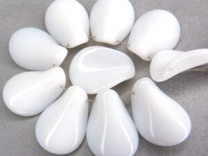 0140033 Chalk White Glass Bead, 5 Pc.-11594