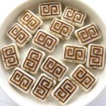 0140074 Chalk White Copper, Rectagle. 10 Pc.-0
