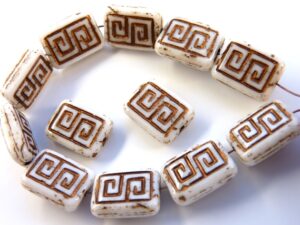 0140074 Chalk White Copper, Rectagle. 10 Pc.-11616