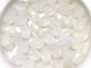 0140225 Matte Crystal AB Oval Facet 12 Pc.-11652