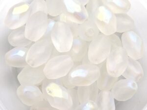 0140225 Matte Crystal AB Oval Facet 12 Pc.-11650