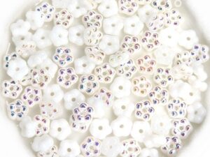 FN-02010-28701 Alabaster White AB Forget-Me-Not Beads 50 Pc.-11540