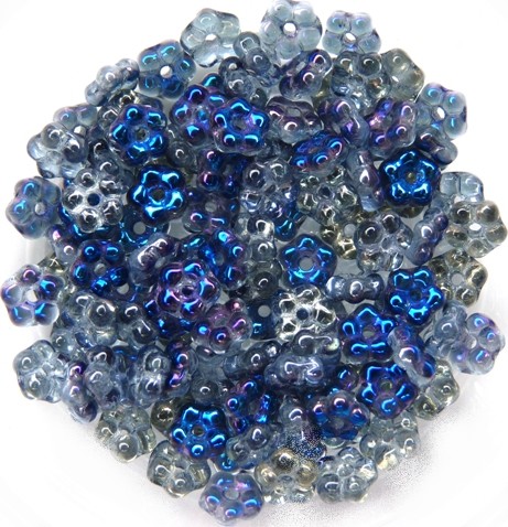 FN-30020-23101 Light Sapphire Blue Heliotrope Forget-Me-Not Beads 50 Pc.-0 FN-30020-23101 Light Sapphire Blue Heliotrope Forget-Me-Not Beads 50 Pc.-0