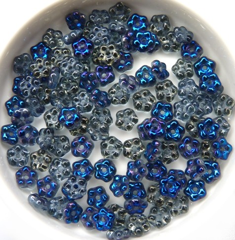 FN-30020-23101 Light Sapphire Blue Heliotrope Forget-Me-Not Beads 50 Pc.-11550