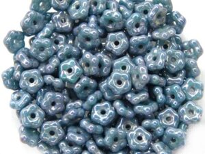 FN-63130-15001 Opaque Green Turquoise Nebula Forget-Me-Not Beads