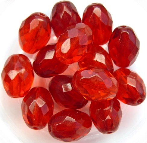 0050234 Siam (rood) Oval facet 13 x 10 mm. 6 Pc.-0