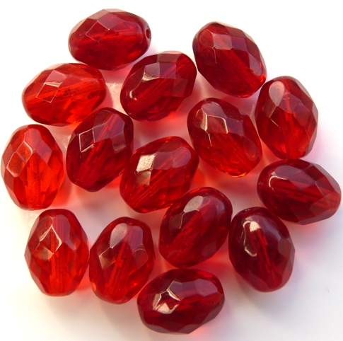 0050234 Siam (rood) Oval facet 13 x 10 mm. 6 Pc.-11812