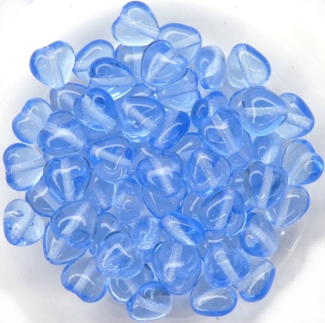 0090046 Light Sapphire Small Heart 40 Pc-11856