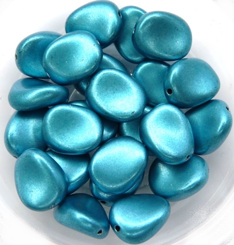 0090050 Silky Metallic Aqua Twisted Oval 12 Pc.-0