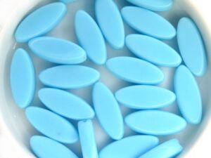 0090234 Opaque Blue Turquoise Oval 10 Pc.-11864