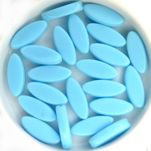 0090234 Opaque Blue Turquoise Oval 10 Pc.-11864