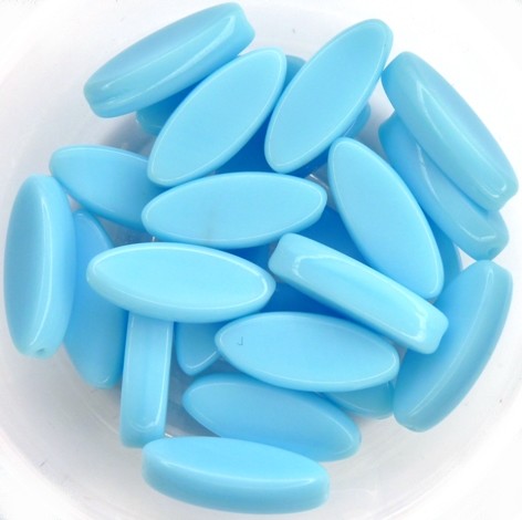 0090234 Opaque Blue Turquoise Oval 10 Pc.-0