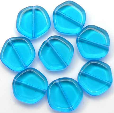 0090242 Aquamarine Edged Flat Round 10 Pc.-0