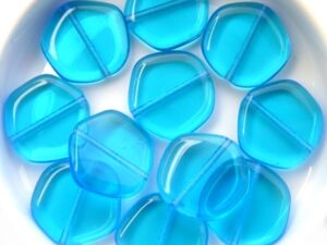 0090242 Aquamarine Edged Flat Round 10 Pc.-11867
