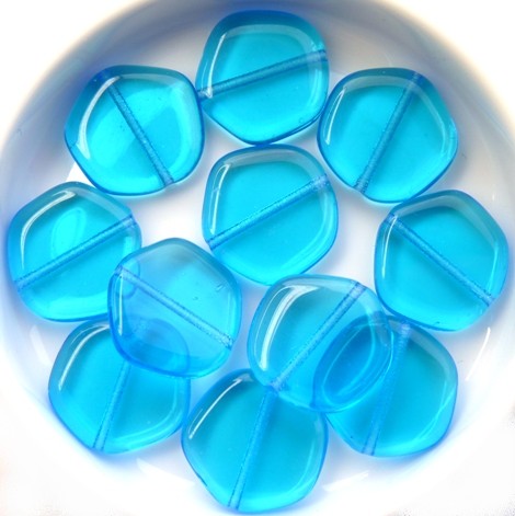 0090242 Aquamarine Edged Flat Round 10 Pc.-11867