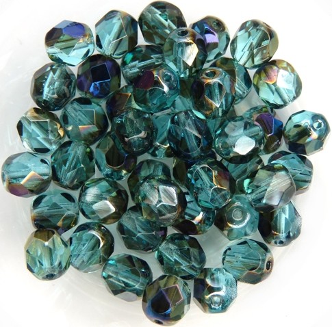 0090330 Aquamarine - Blue Iris facet, 6 mm. 25 Pc.-0 0090330 Aquamarine - Blue Iris facet, 6 mm. 25 Pc.-0