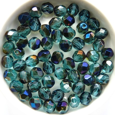 0090330 Aquamarine - Blue Iris facet, 6 mm. 25 Pc.-11890