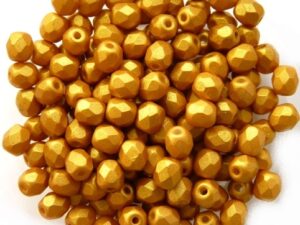 0130128 Gold Shine Yellow Sun facet 4 mm. 50 Pc.-0