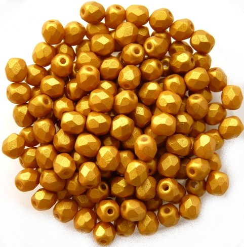 0130128 Gold Shine Yellow Sun facet 4 mm. 50 Pc.-0